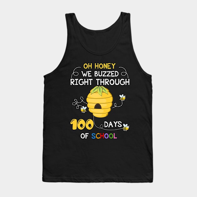 100th Day Of School Teacher Bee Hive Funny T-shirt Tank Top by Elsie